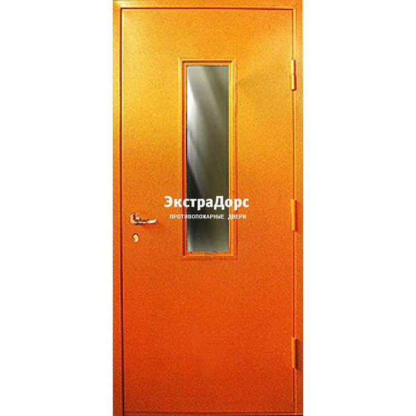 Противопожарная дверь анти-дым оранжевая со стеклом в Воскресенске  купить
