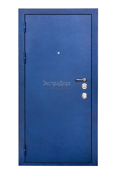 Противопожарная уличная дверь металлическая утепленная EIW 60 синяя глухая однопольная в Воскресенске  купить