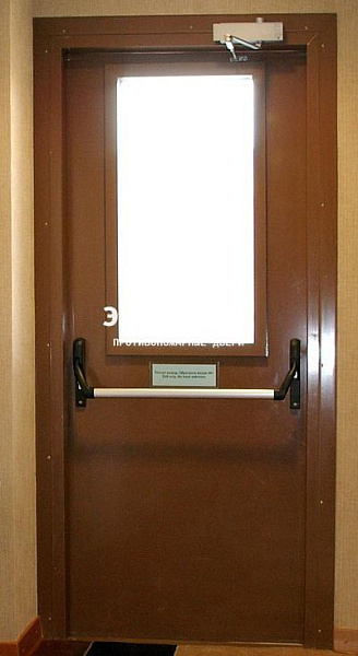 Противопожарная дверь EI 30 с антипаникой и стеклом в Воскресенске  купить